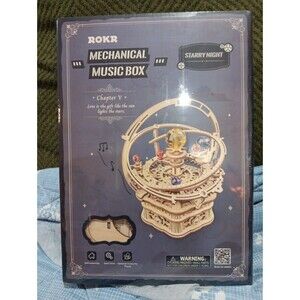 New ROKR Starry Night Orrery Mechanical 3D Wooden Puzzle Music Box Adult DIY Kit